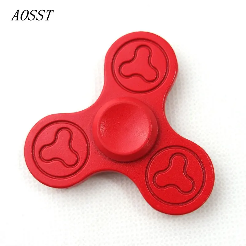 

(AOSST)6 Color Bright Metal Fidget Spinner Hand Spinner Finger Spinner Tri-Spinner Stress Wheel Fidget Toy