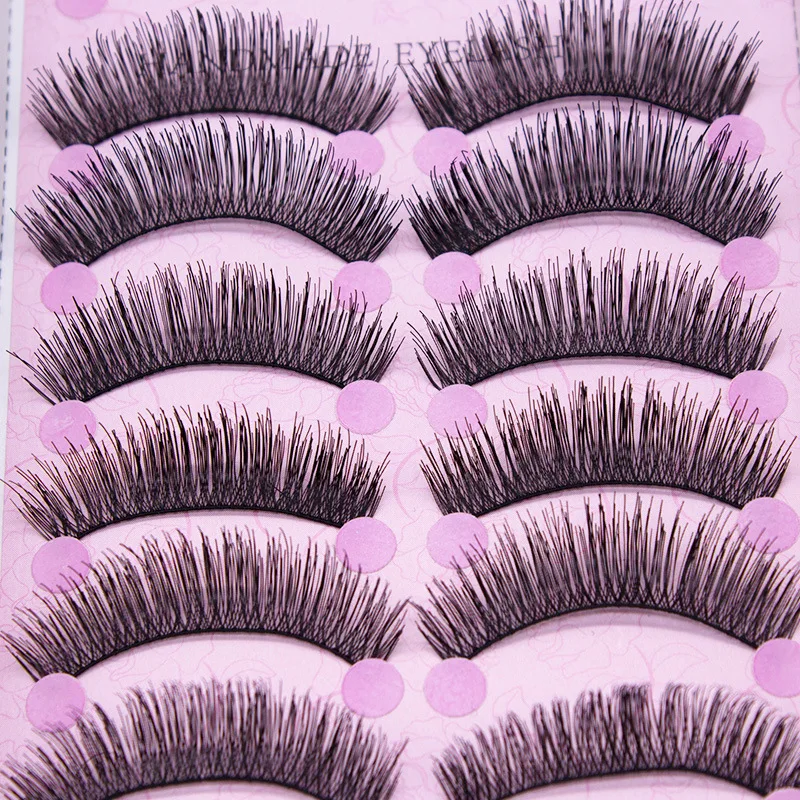 

Ten pairs of black stalk false eyelashes simulation nude makeup natural eyelash eye makeup tools