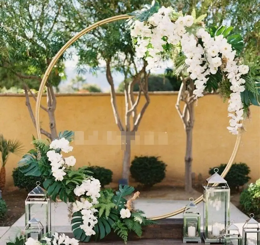 Wedding props large iron circle arch background single lever arch flower portal lawn wedding flower door shelf