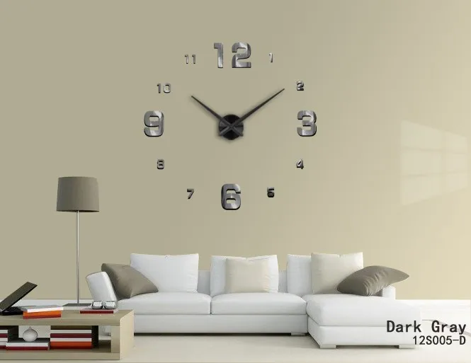 Модные 3D новые продажи настенные часы reloj de pared 3d diy акриловые зеркальные наклейки кварцевые современные украшения дома