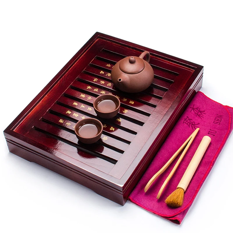 Китайские чайные чашки наборы деревянный чайный поднос& Фиолетовый Глиняный чайный горшок& 2 чайных чашки керамические чайные инструменты чайный церемоний чайный набор кунг-фу A031 - Цвет: 3