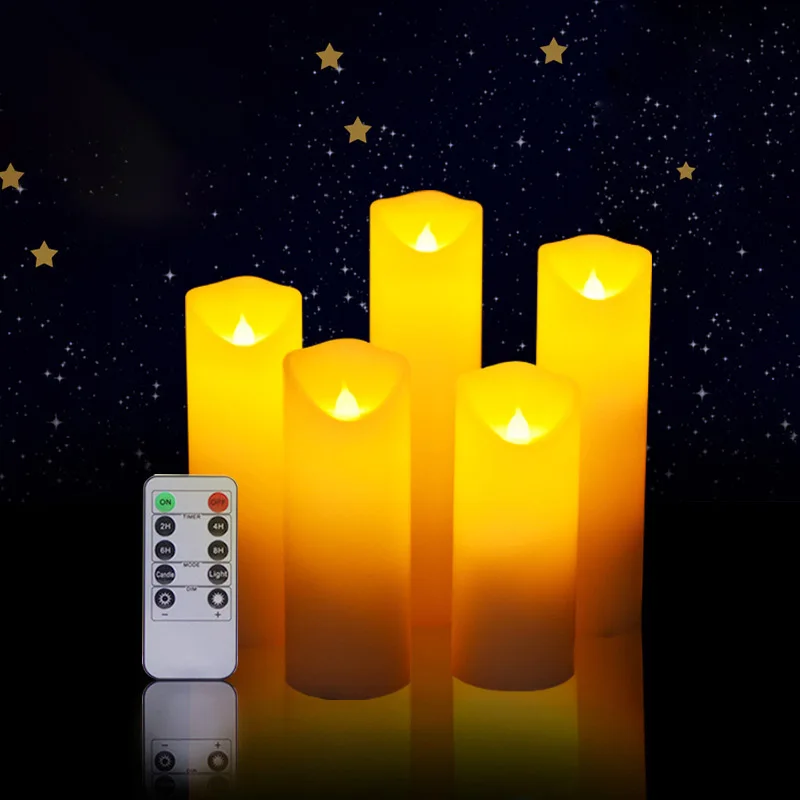 

Flameless Candles Set Realistic Dancing LED Flames Remote Control Electronic Candle Light DC156