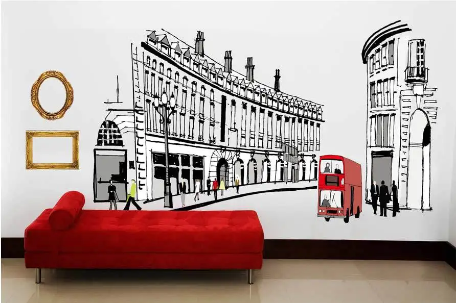 High quality Britain City Removable Wall Stickers Vinyl kids Decor Home