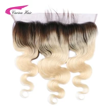 Carina Hair Brazilian Remy Human Hair Ombre 1b/613 Blonde 13*4 Lace Frontal Closure Ear to Ear Body Wave Swiss Lace Baby Hair