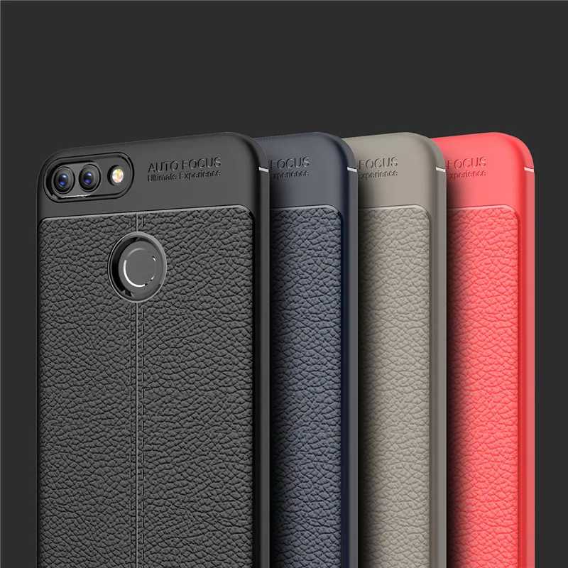

Luxury Litchi Pattern leather Rubber Protection Fundas Coque For Huawei enjoy 7S phone Case For Huawei P Smart Cover Capa