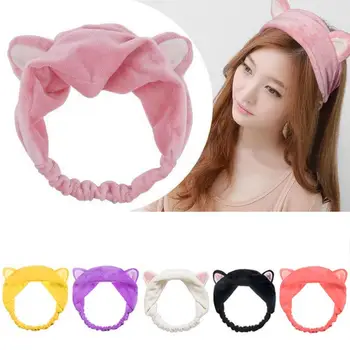 

Headwear Velvet Rabbit Ears Headband Soft Towel Hair Band Wrap Headband For Bath Spa Make Up Women Girls Accessories