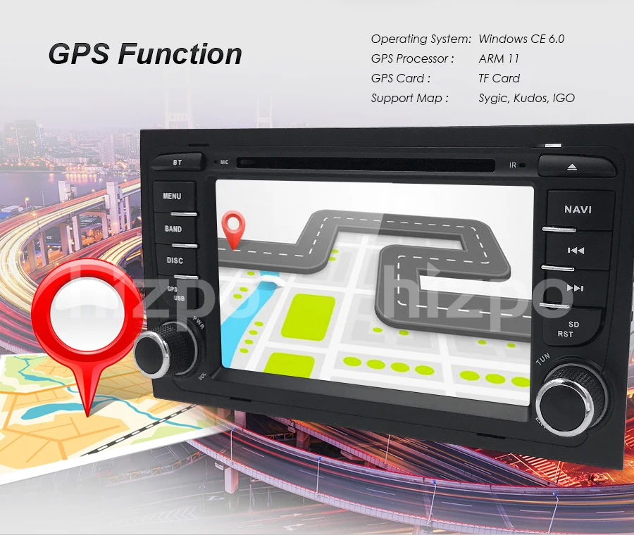Clearance HIZPO 7 Inch Touch screen Car DVD player for Audi A4 B6 2000-2006 year RS4 Seat Exeo GPS navigation BT DVR  Free camera Map card 3