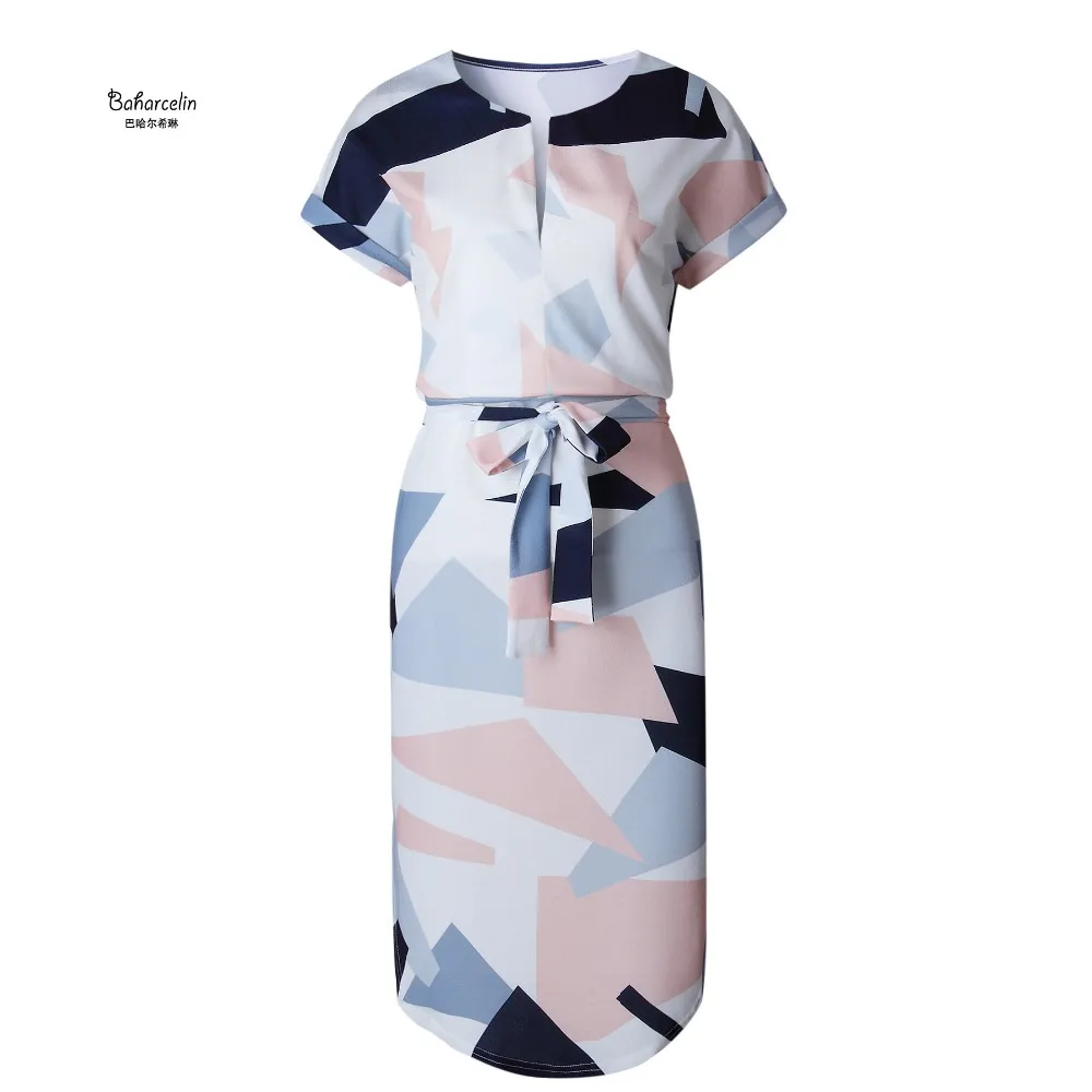 

Baharcelin Girl Woman Vestidos New Summer Chiffon Dress Short Sleeve Vintage Floral Printed Women one piece Dress Top Clothing