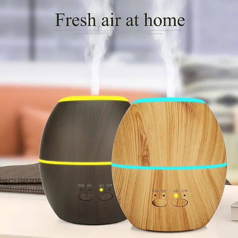 

300ml Aroma Air Humidifier Wood Grain With LED Lights Essential Oil Diffuser Aromatherapy Electric Mist Maker for Home F42B