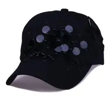 Лидер продаж года, Женский солнцезащитный Регулируемый головной убор, бейсболка с цветочной вышивкой, головные уборы для девочек, летние, жемчужные, с блестками, Casquette