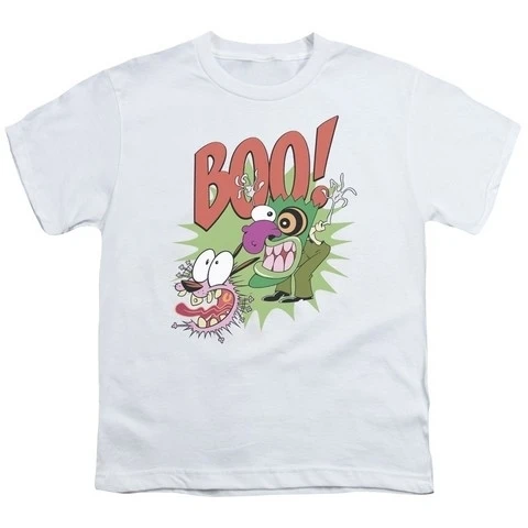 Trevco Courage The Cowardly Dog-Stupid Dog - Short Sleeve Youth 18-1 Tee - White & Extra Large (1)