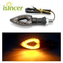 Поворотники на мотоцикл 2 шт./лот черный корпус мотоциклетные мото лампы 12 светодиодный поворотник желтый индикатор загорается лампа для Honda для Yamaha для suzuki