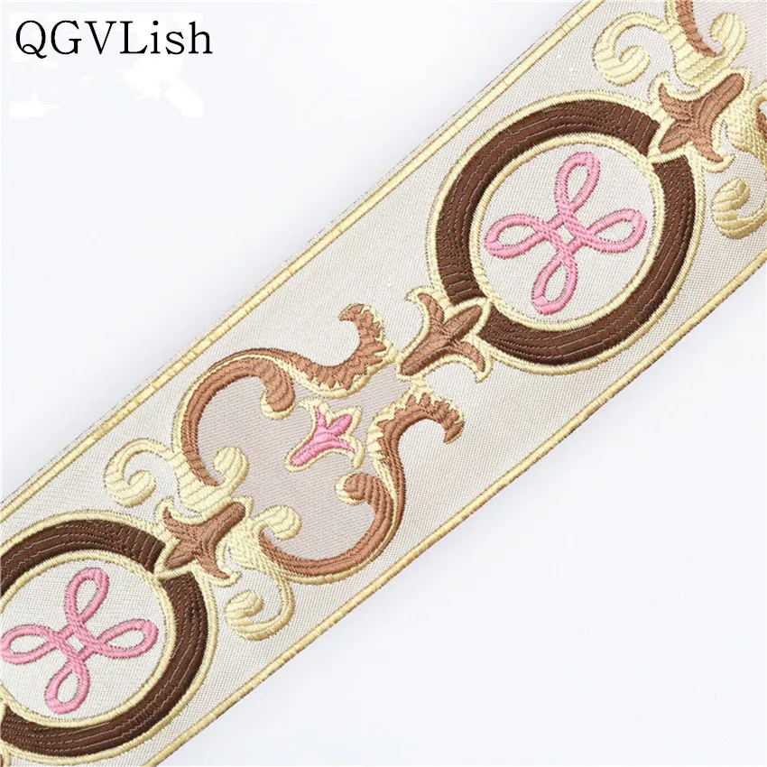 

QGVLish 10M/lot 9cm Wide Jacqurd Lace Ribbon Belt Curtain Lace Trim Webbing DIY Sewing Valance Sofa Garments Curtain Accessories