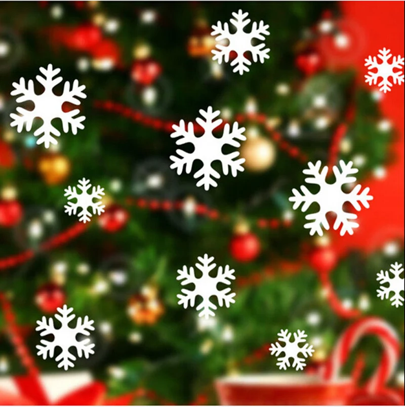 New Wall Stickers White Snow Snowflake Frozen Window Decoration Christmas Decal Vinyl Art Home Decor Removable Hot