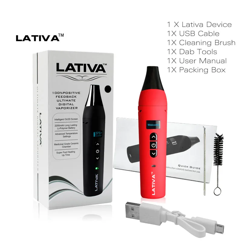 

Original Airistect Lativa Kit Vapor Ceramic Heating Chamber 2200mAh battery OLED Display E cig Vaporizer dry herb vape