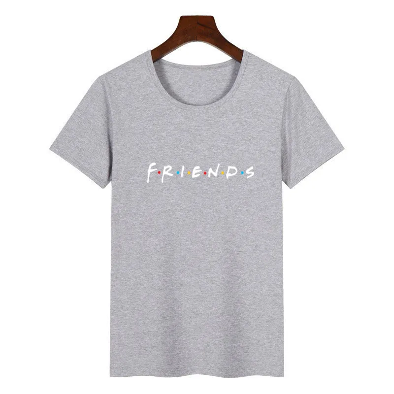 Футболка с надписью «FRIENDS», женская футболка, повседневная забавная футболка для девушек, топ, хипстер, Прямая поставка - Цвет: T19B-Grey