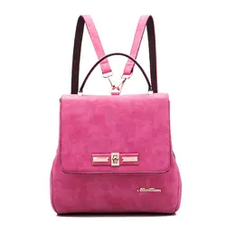 Для женщин дизайнер скраб кожа Рюкзаки бренд Винтаж Crossbody сумка женская сумка Обувь для девочек подростков ярко-розовый Дорожные сумки