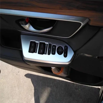 

WELKINRY car cover For Honda CR-V CRV 2017 2018 ABS plastic matt silver armrest door window lifter switch button regulator trim