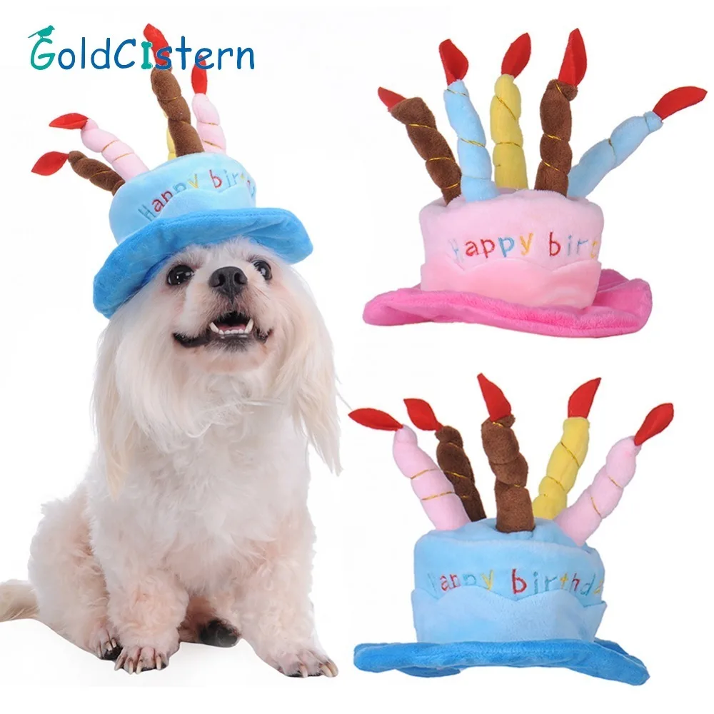 

Caps For Dogs Pet Cat Dog Birthday Caps Hat with Cake Candles Design Birthday Party Costume Headwear Accessory Goods For Dogs