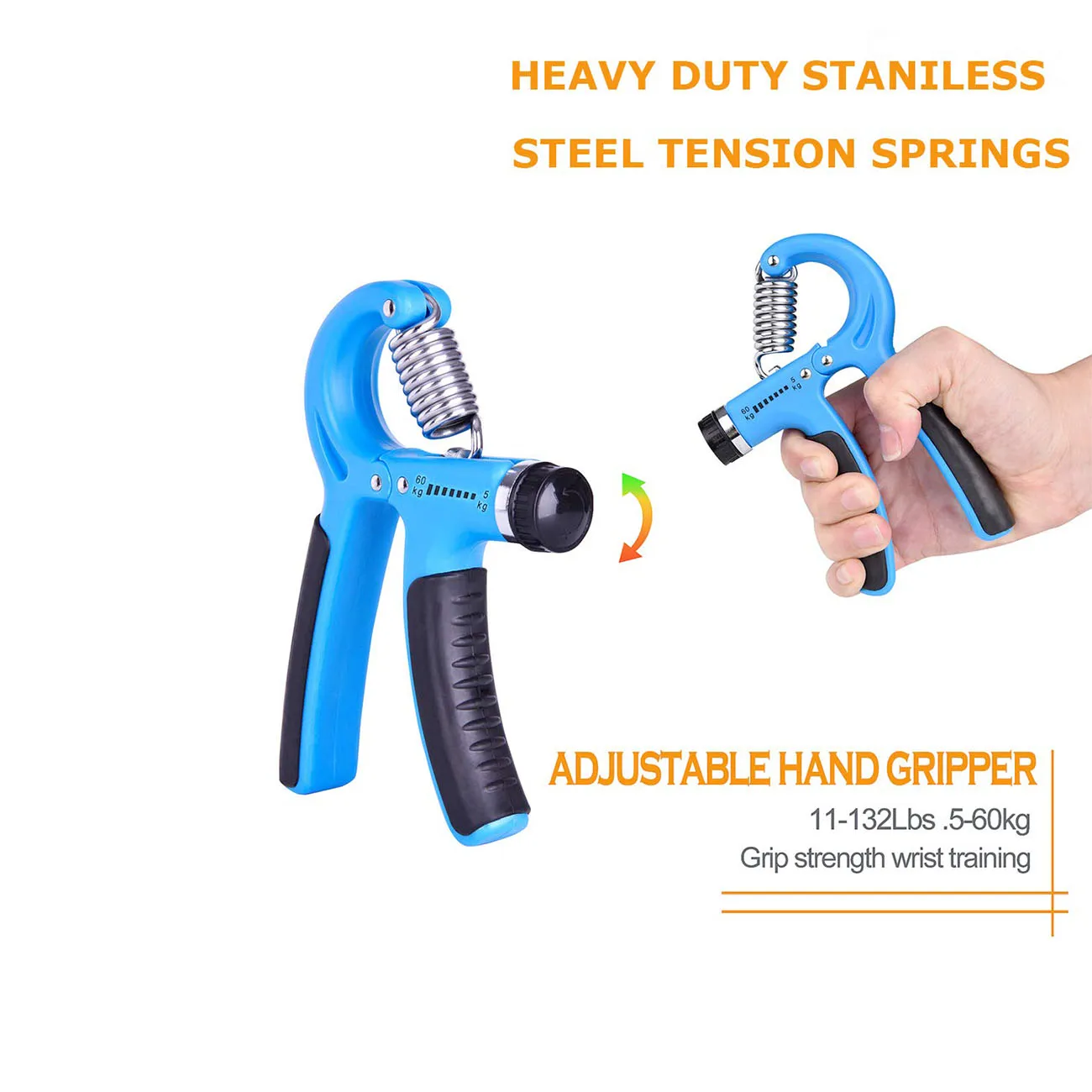 5 Pack Hand Grip Strengthener Workout Kit Forearm Grip Ball Ring Adjustable Resistance Hand Gripper Finger Exerciser Stretcher