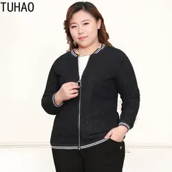 TUHAO Большие размеры 10XL 8XL с кружевными рукавами Для женщин одноцветное пальто с длинным рукавом кружева молния Повседневная куртка пальто