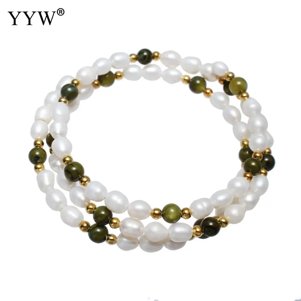 

Natural Freshwater Cultured Pearl Bracelet Rice Wirstband Bracelets For Woman Freshwater Pearl Beaded Mulitilayer Wrap