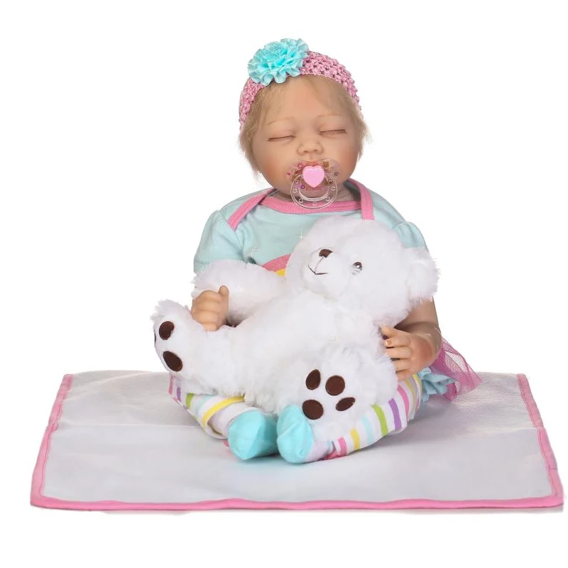 

New 22" Cotton Body silicone vinyl boy girl dolls reborn babies dolls for children gift reborn baby alive boneca sleeping toys