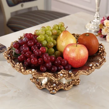 

High-end European large round fruit water Home Furnishing luxury American retro Decor living room table decoration