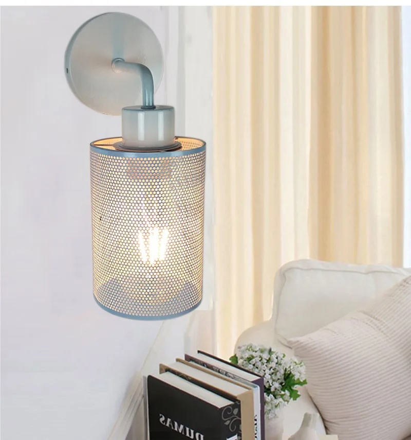 Скандинавский Железный фонарь, настенный светильник в стиле ретро, светодиодный настенный светильник для гостиной, спальни, прикроватный, для учебы, лестницы, прохода, простые лампы