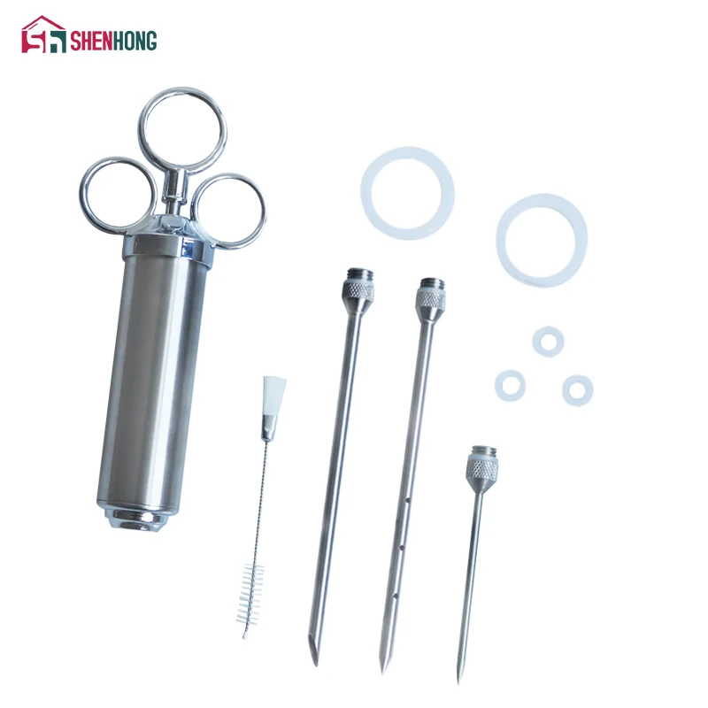 SHENHONG 2 Oz Meat Injector Syringe Poultry Marinade Flavour Seasoning