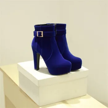 

Winter ankle Boots Round pointed platform Boot For Women Sexy Ankle Heels Fashion Winter Shoes Casual Zip Snow winter boot shoe