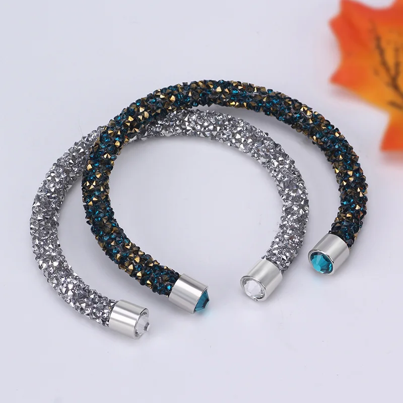Изысканный браслет-кафф с кристаллами брендовые Открытые Браслеты Pulseira Feminina для
