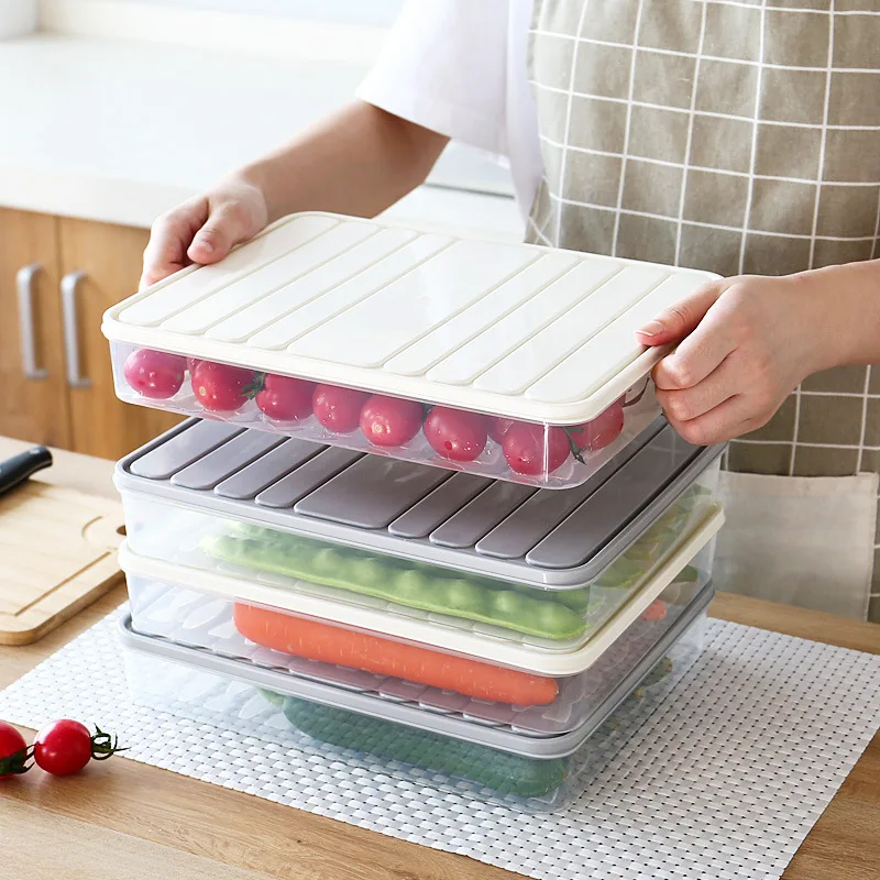 

Refrigerator Food Storage Box Japanese Square Plastic Single-layer Sealed Box Large Transparent Classification Storage Box