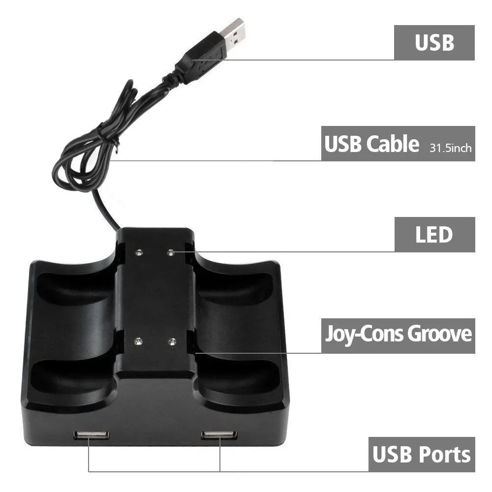 OSTENT 4 USB светодиодный зарядная док-станция зарядное устройство электростанция для nintendo переключатель контроллер Joy-Con