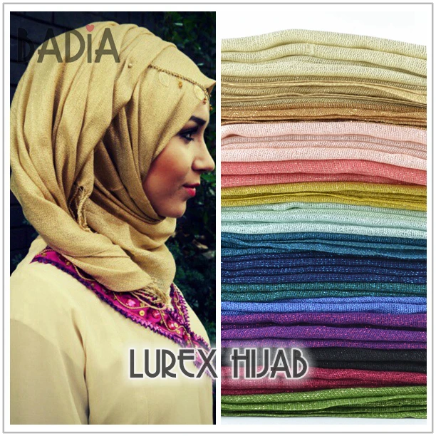 

10pcs mixed color solid plain glitter shimmer hijab scarf shinny scarves tassel muslim viscose lurex shawl islamic women wrap
