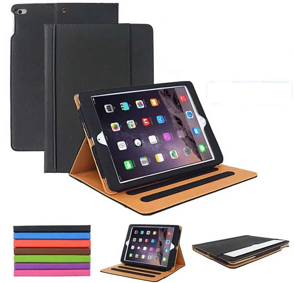 

High quality PU Leather Case Smart Cover for iPad Mini 1/2/3 Stand Case with Hand Strap Hot Sale Solid Color Tablet