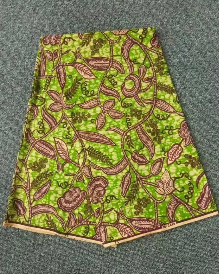 

6 Yards/lot Wonderful green african wax fabric and nice printed pattern hollandais batik wax for clothes WH1
