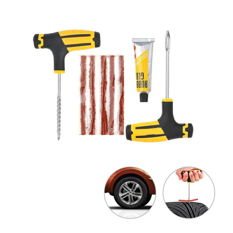 

Car Tire Repair Tool Tire Repair Hand Tool Set Studding Tool Auto Bike Tubeless Tire Tyre Puncture Plug Garage Car Accessories