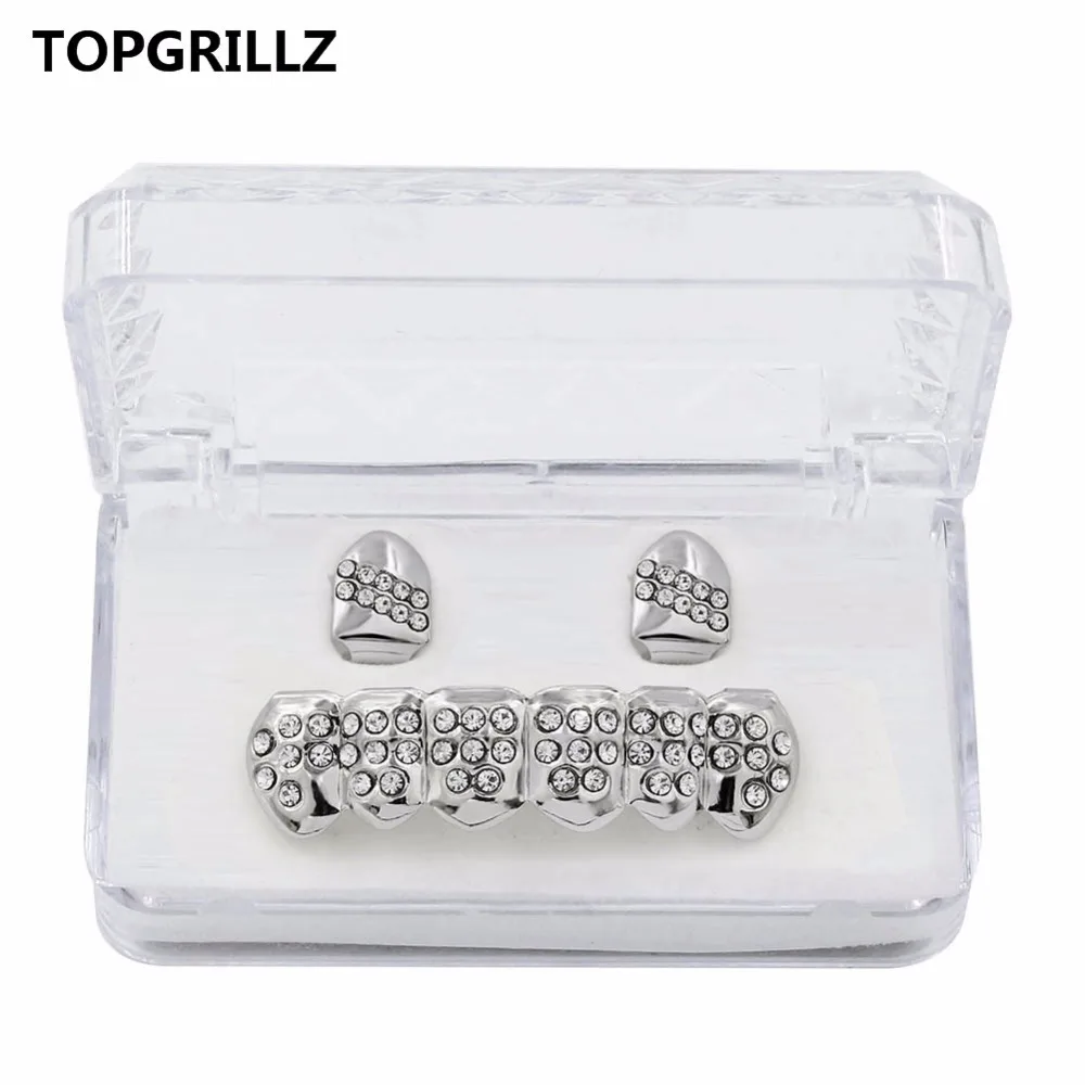 TOPGRILLZ новое покрытие желтого золота с 2 одинарными верхними зубьями колпачки