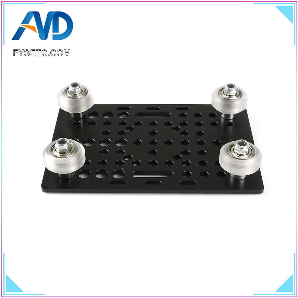 Aluminium V-Slot Gantry Plate 20 - 80mm With 4pcs Black/Transparent Solid V Wheel Kit For Openbuilds CNC Machine Part | Компьютеры и