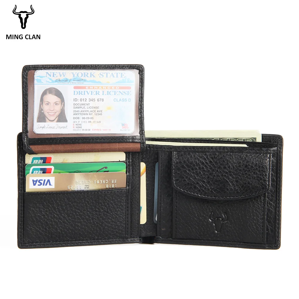 

Mingclan Cow Leather Men Wallets With Coin Pocket Male Purse Clutch Pockets Slim Wallets Portemonnee Bifold Money Card Holders