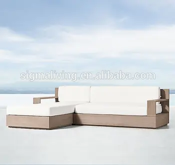 

New arrival all weather outdoor furniture luxury teak solid wood ultra-deep seats classic left-arm sofa chaise sectional sofa