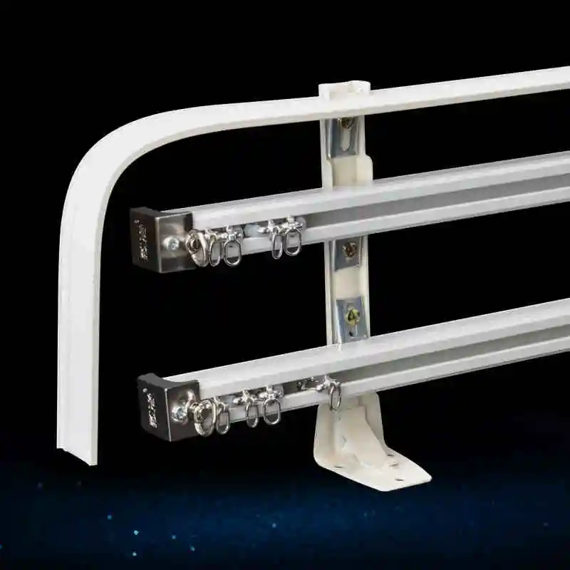 

Aluminum Alloy Silent Durable Triple Curtain Track Curtain Rod Ceiling Side Installation Curtain Accessories Customized