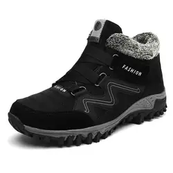Брендовые мужские зимние ботинки, большие размеры 46, новые мужские ботинки с мехом, унисекс, зимние ботинки, теплая плюшевая обувь, осенние