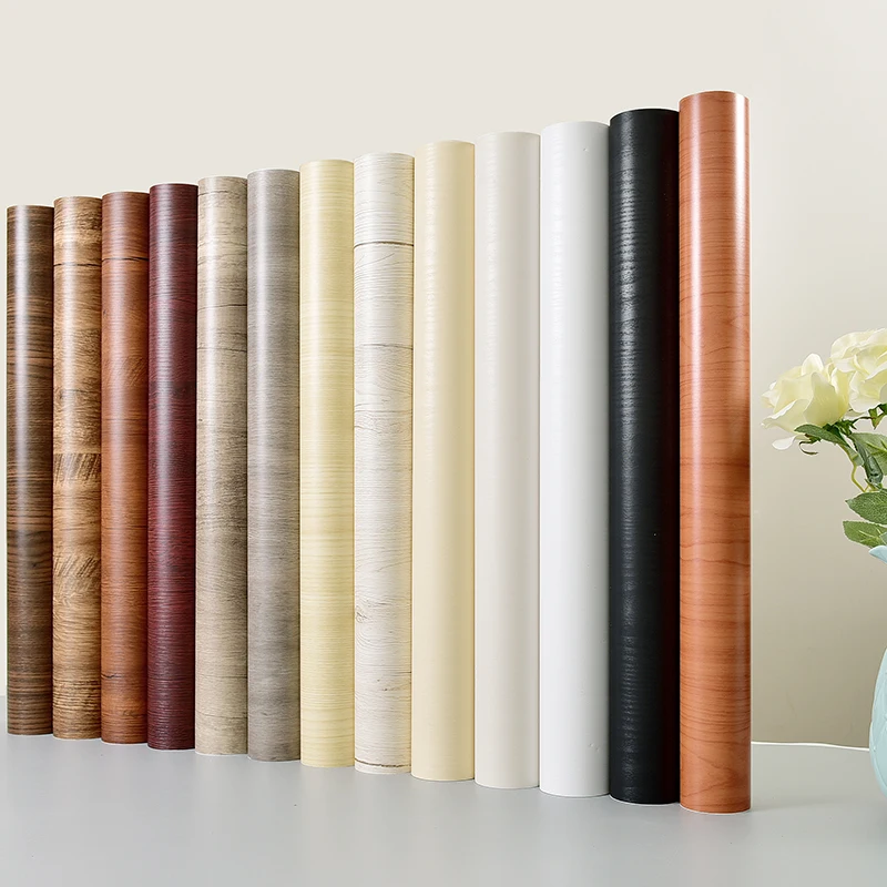 5M/10M Waterproof PVC Vinyl Wood Grain Self Adhesive Wallpaper Kitchen Wardrobe Cabinet Furniture Renovation Door Wall Stickers
