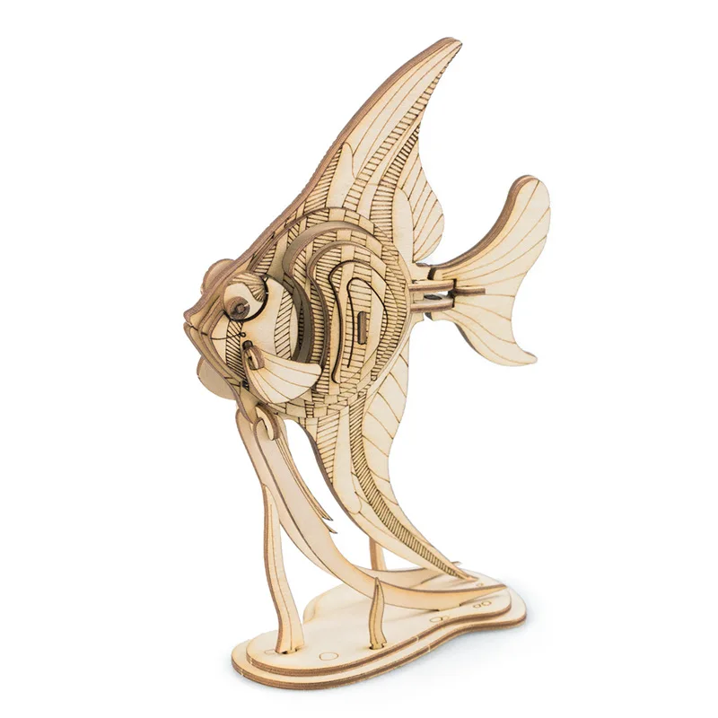 

Robotime Home Decor Figurine DIY Wooden Miniature Angel Fish Vintage Model Decoration Accessories Toy Gift for Children TG273