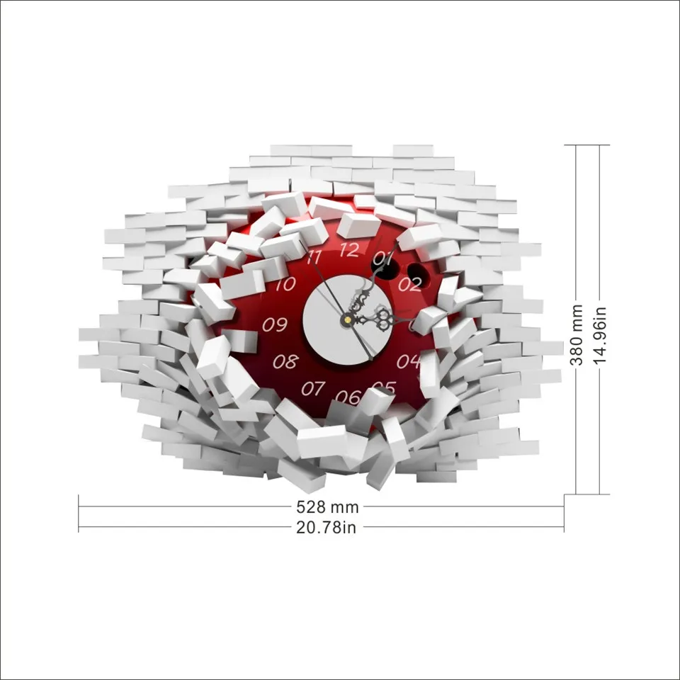 Забавные 3D разбитые настенные часы наклейки страшные глазные шары римские цифры подвесные наклеивающиеся на стену часы самоклеящиеся виниловые настенные часы