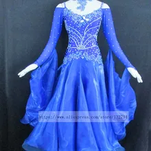 Современное Танго вальс бальных танцев платье, бальное платье из гладкой ткани, стандартный бальный зал платье девушки B-0135