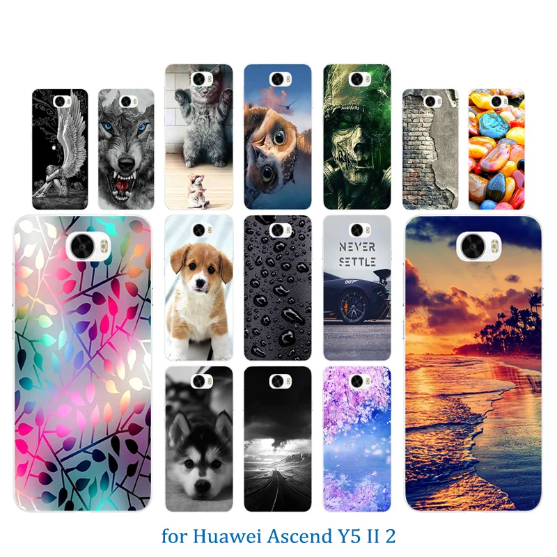 Мягкие чехлы для телефонов из ТПУ Huawei Y5 II Y5ii Y52 чехол с цветным рисунком 5 0 дюйма