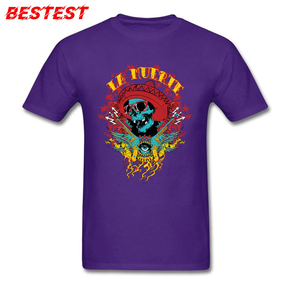 calavera skull glasses skull Printed Summer Autumn 100% Cotton Fabric O Neck Men Tops Shirt Tee-Shirts 2018 Hot Sale T Shirts calavera skull glasses skull purple
